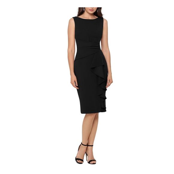 BETSY & ADAM Womens Bell Sleeve Crew Neck Midi Formal Sheath Dress main image 1